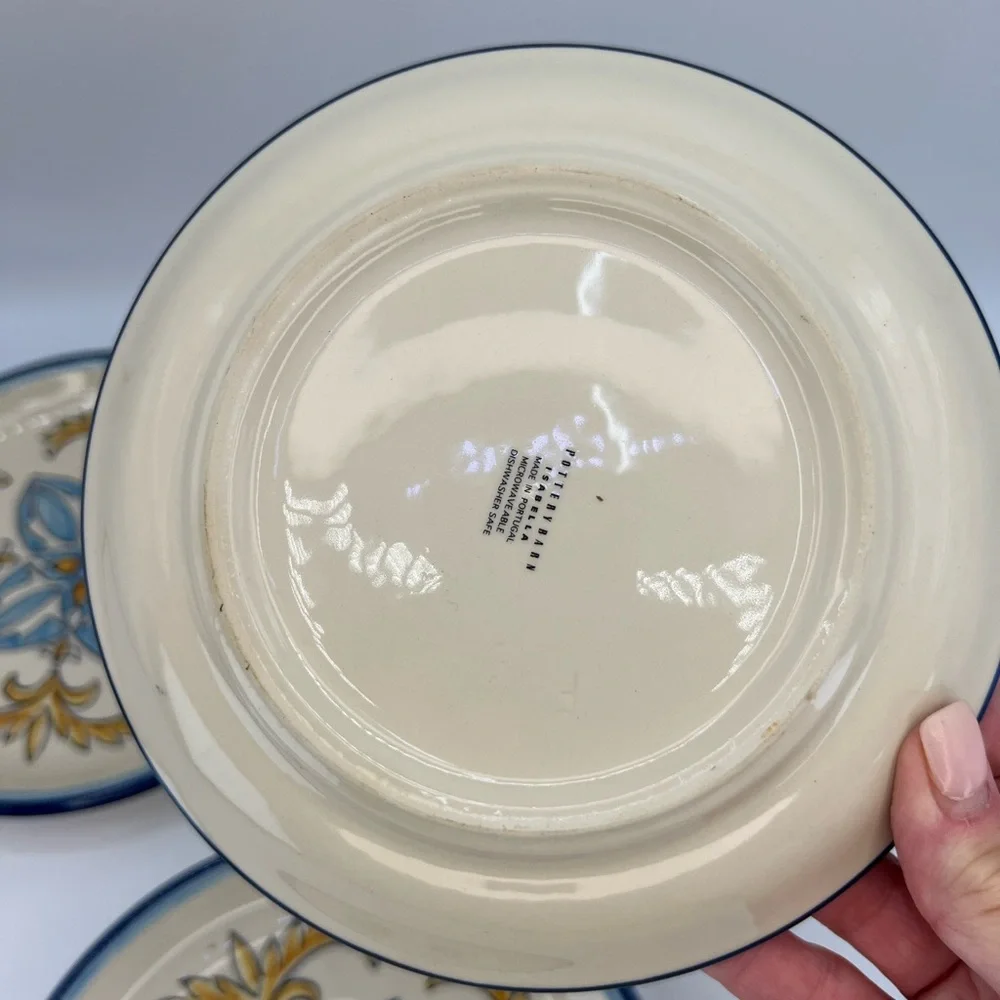 Pottery Barn Isabella Dessert Bread & Butter Plates Set of 3 Dishes